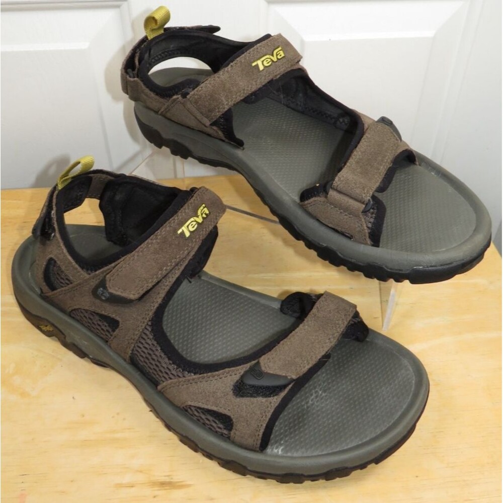 Teva Katavi Sandals Brown Leather Hiking Sport Adjustable S/N 4144 Men's Size 11